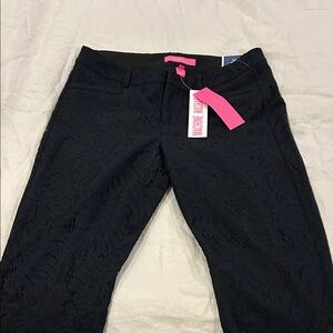 Lilly Pulitzer Black Lace Cropped Pants